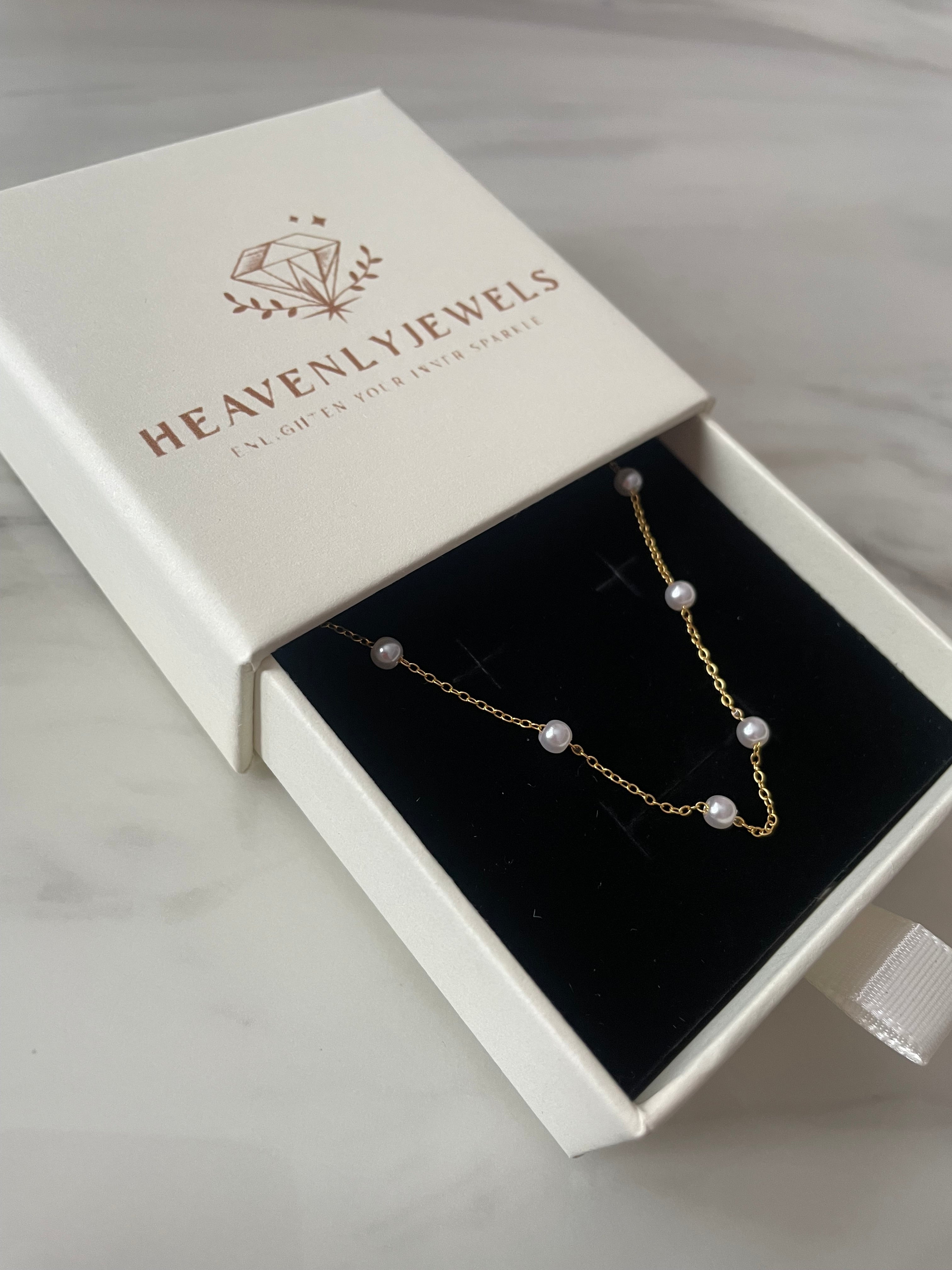 18k Gold Plated 925 Sterling Silver Filled Dainty Thin Pearl Beaded Bracelet