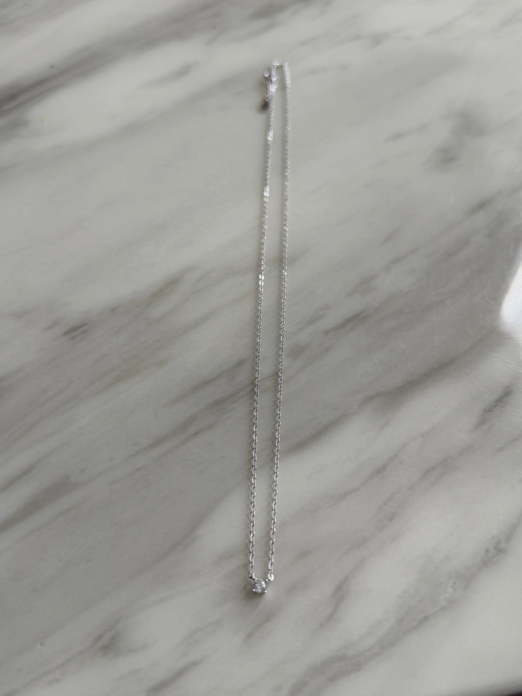 925 Sterling Silver Cubic Zircon Dainty Necklace