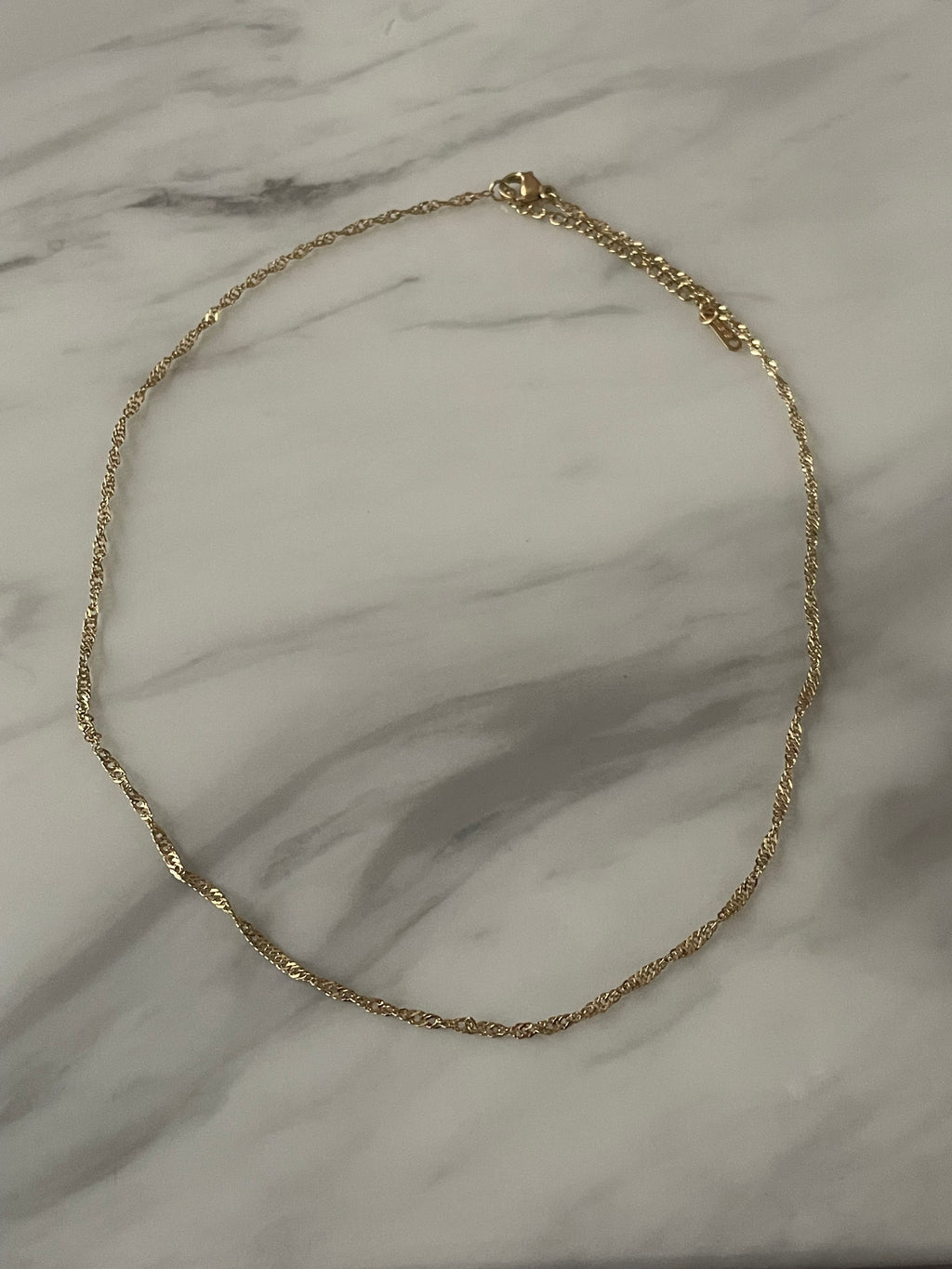 18k Gold Plated Stainless Steel Dainty Twisted Necklace