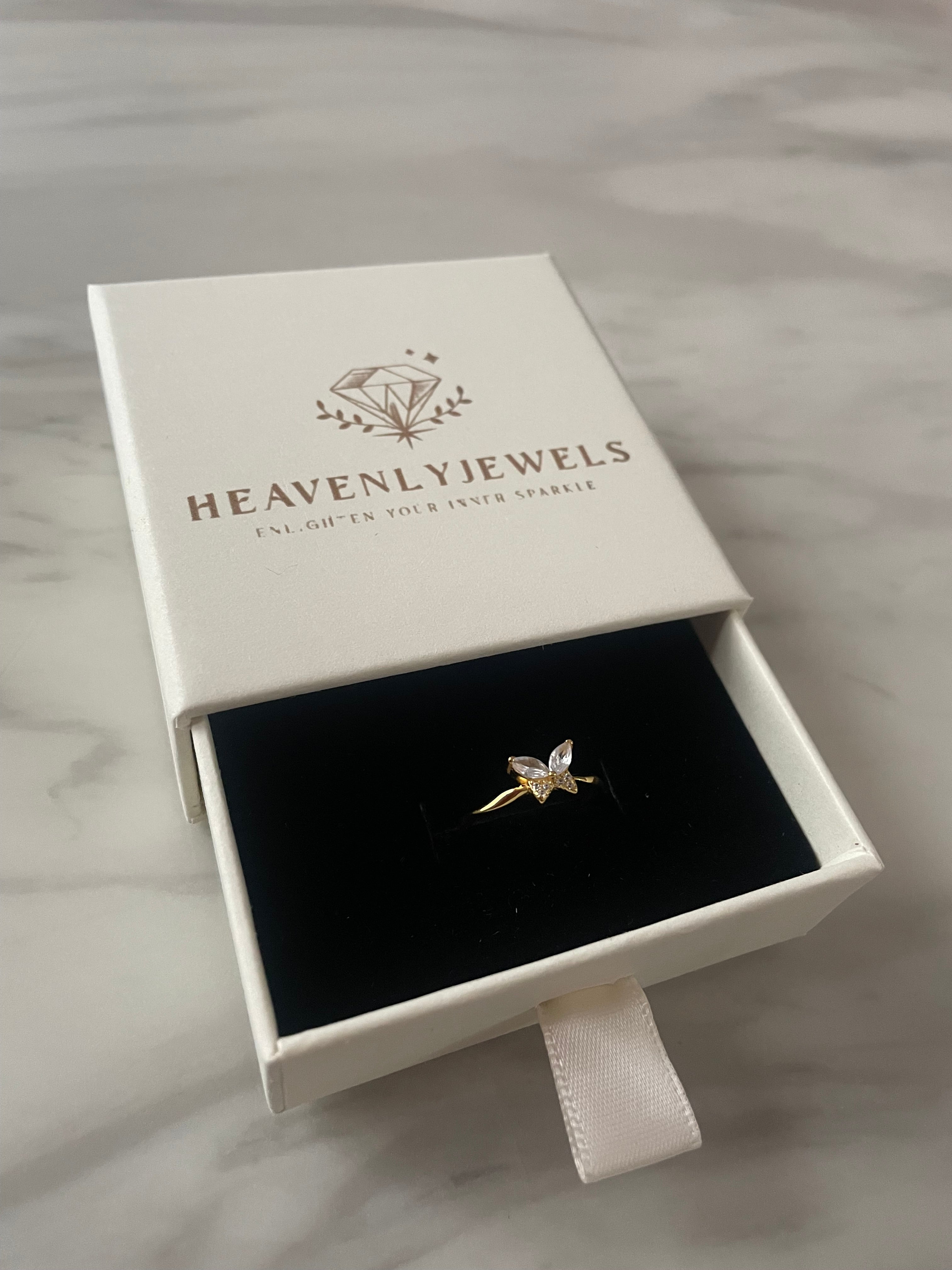 18k Gold Plated Dainty Twisted Butterfly Ring