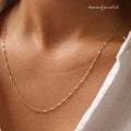 18k Gold Plated Stainless Steel Dainty Twisted Necklace
