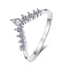 925 Sterling Silver Cubic Zircon Wishbone Ring