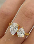 18k Gold Plated 925 Sterling Silver Filled Zircon Drop Ring