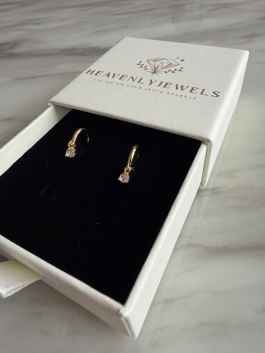 24k CG Plated 925 Sterling Silver Filled Cubic Zircon Hoops