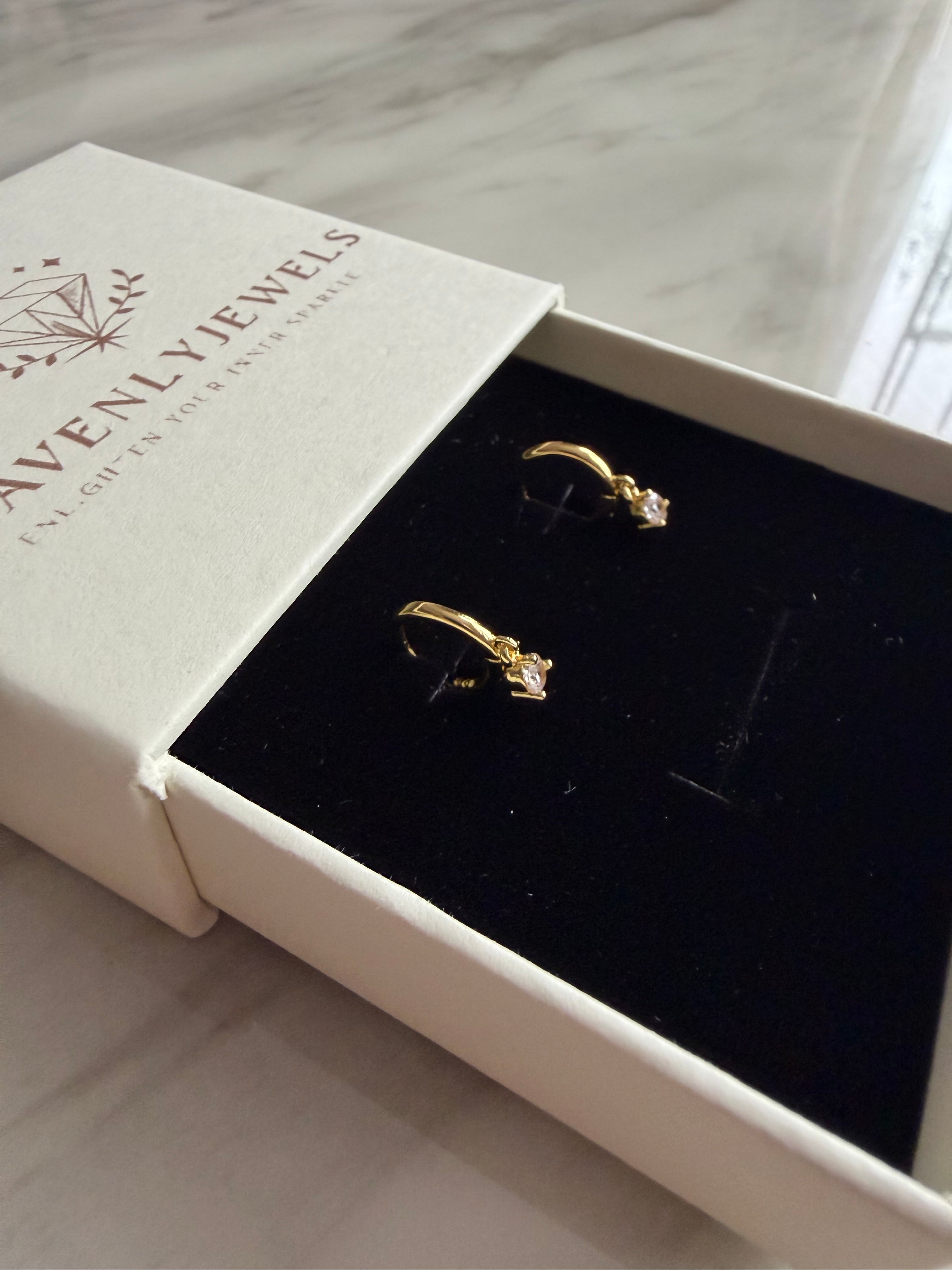 24k CG Plated 925 Sterling Silver Filled Cubic Zircon Hoops