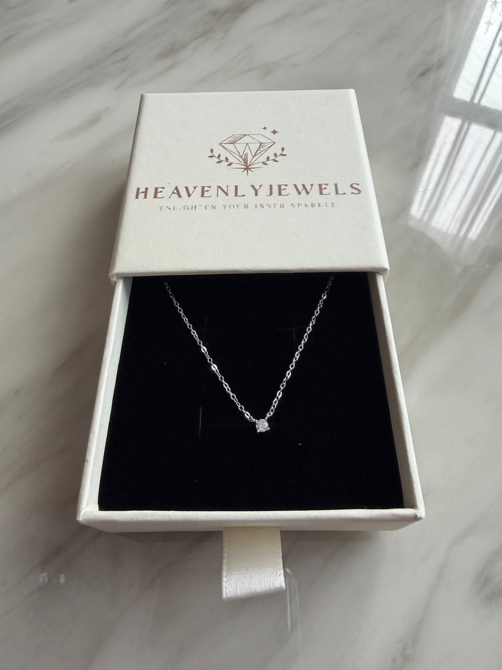 925 Sterling Silver Cubic Zircon Dainty Necklace