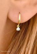 24k CG Plated 925 Sterling Silver Filled Cubic Zircon Hoops