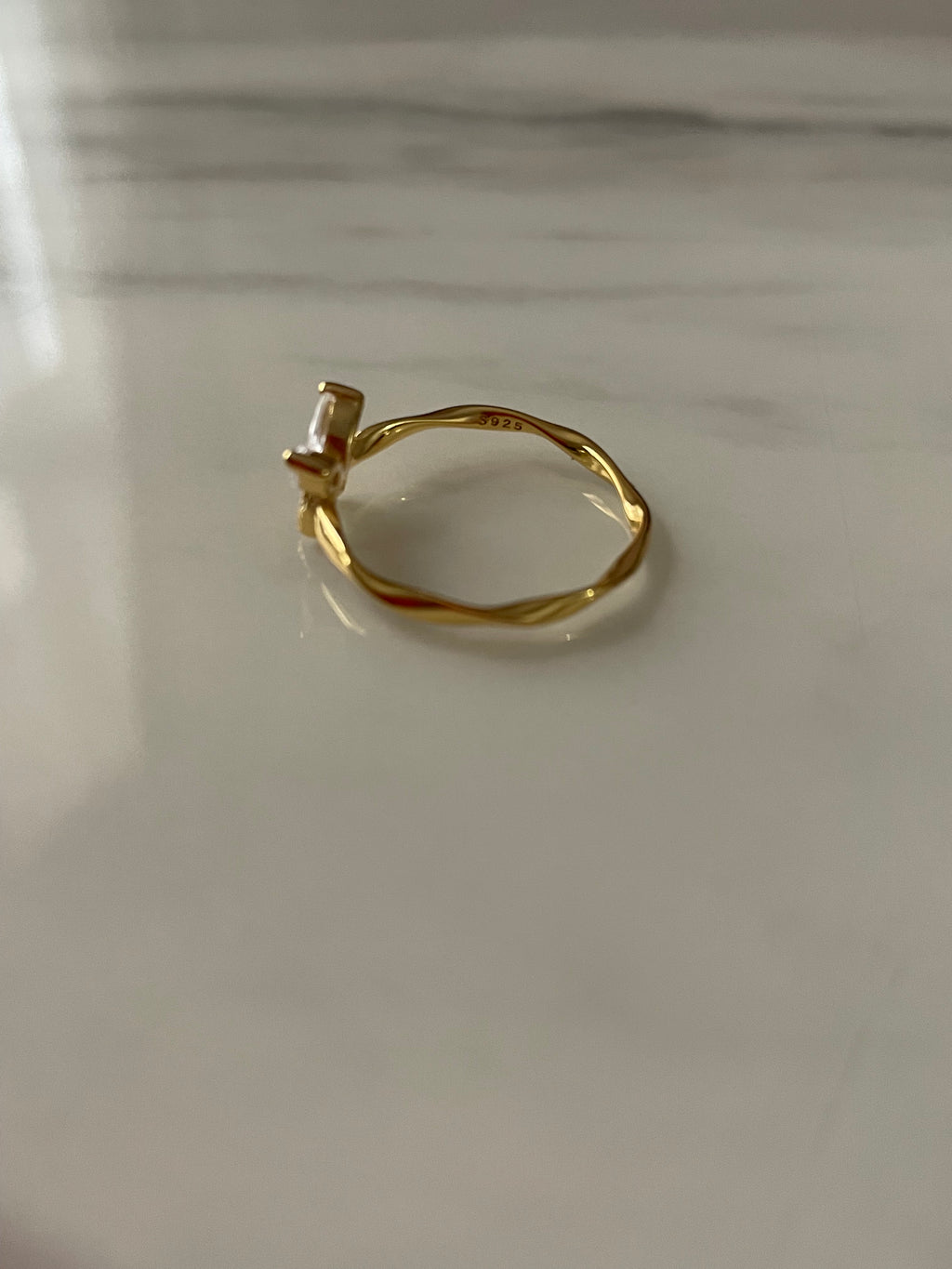 18k Gold Plated Dainty Twisted Butterfly Ring