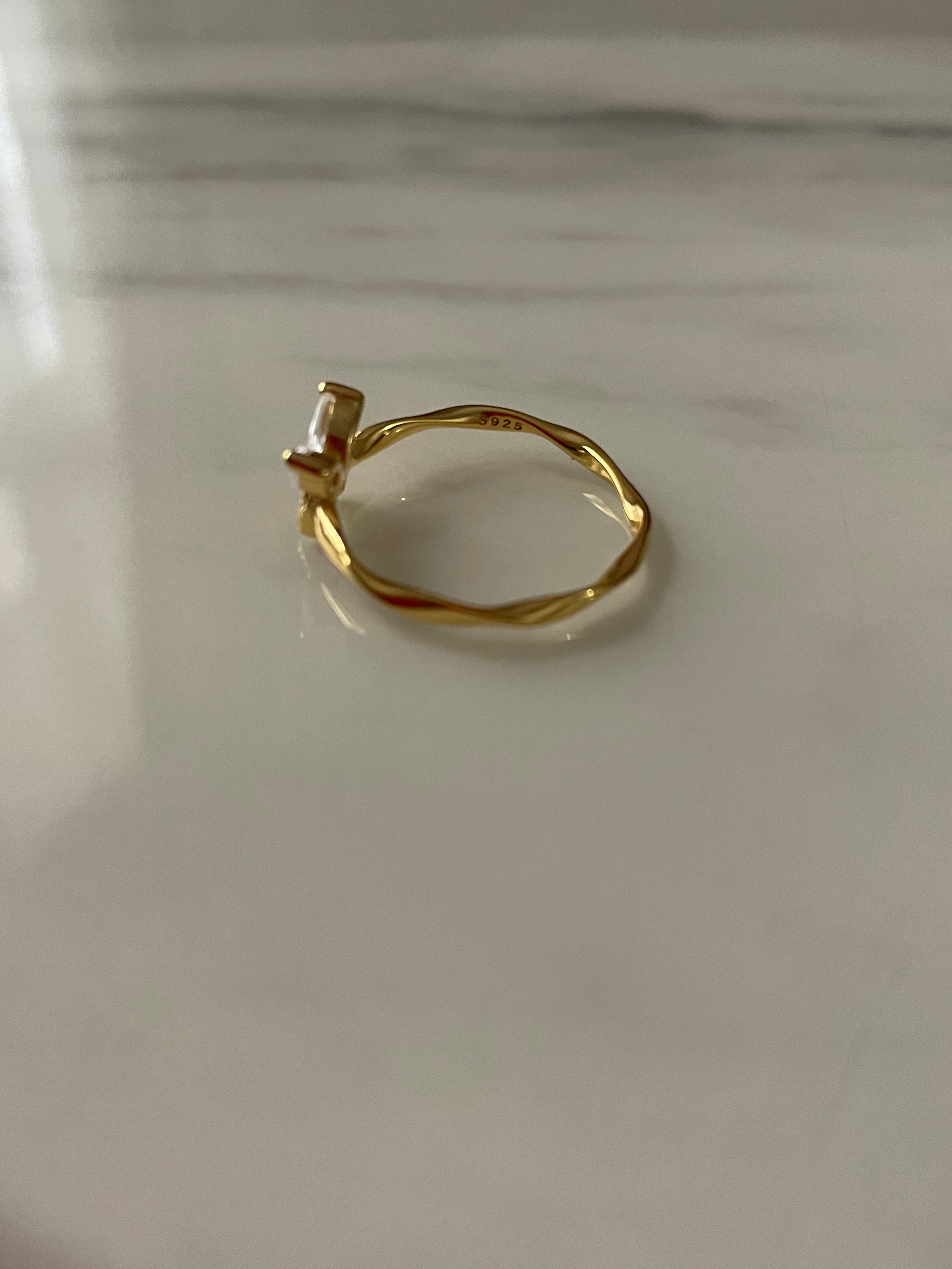 18k Gold Plated Dainty Twisted Butterfly Ring
