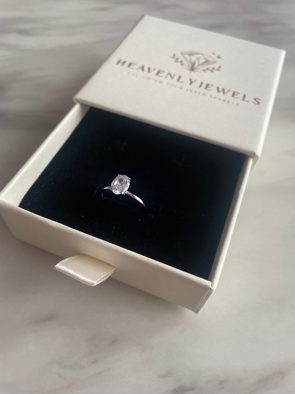 925 Sterling Silver 1 Carat Diamond Ring