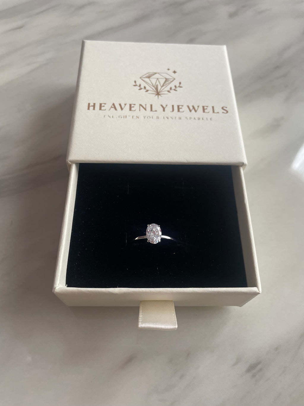 925 Sterling Silver 1 Carat Diamond Ring