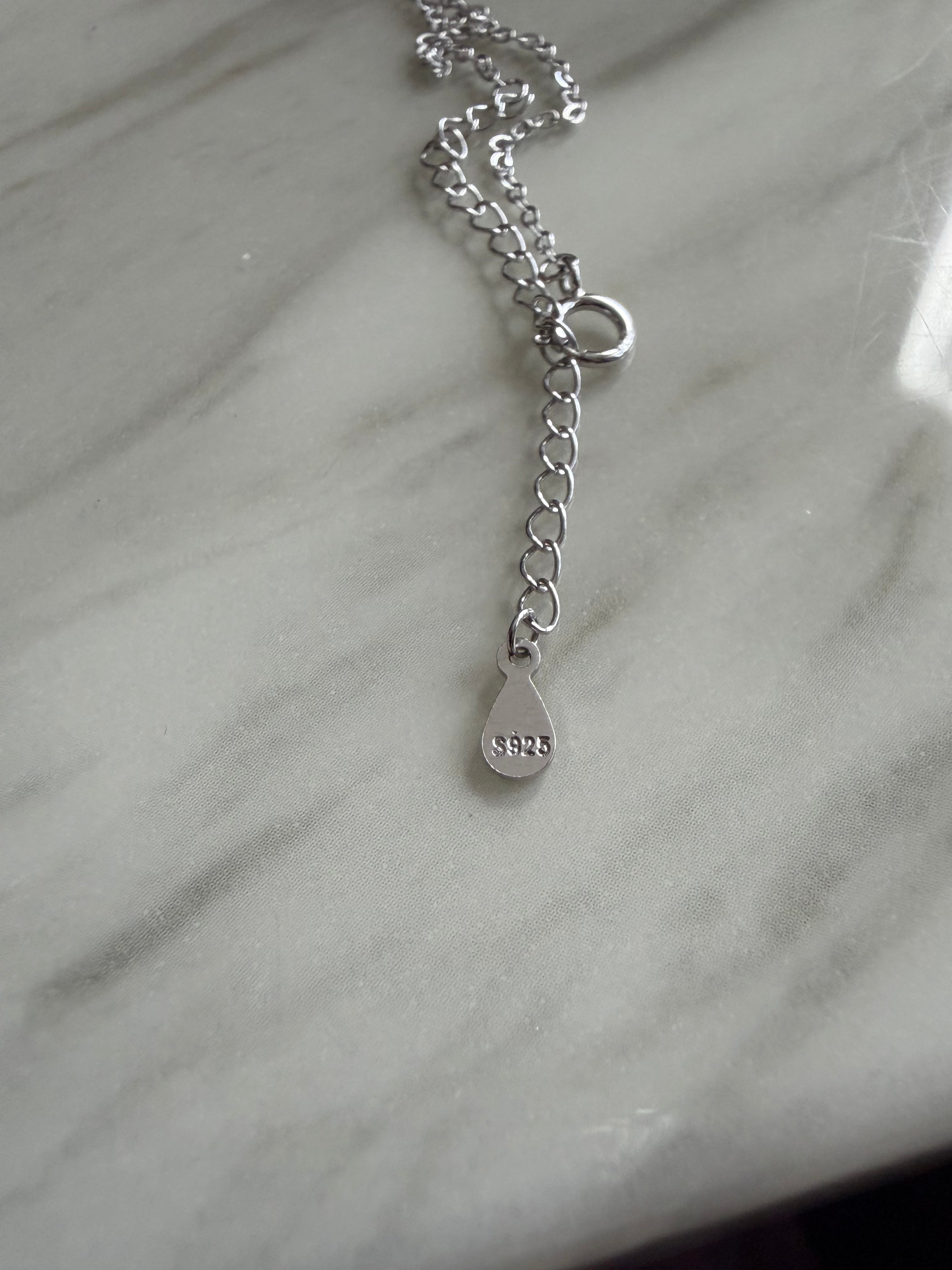 925 Sterling Silver Cubic Zircon Dainty Necklace