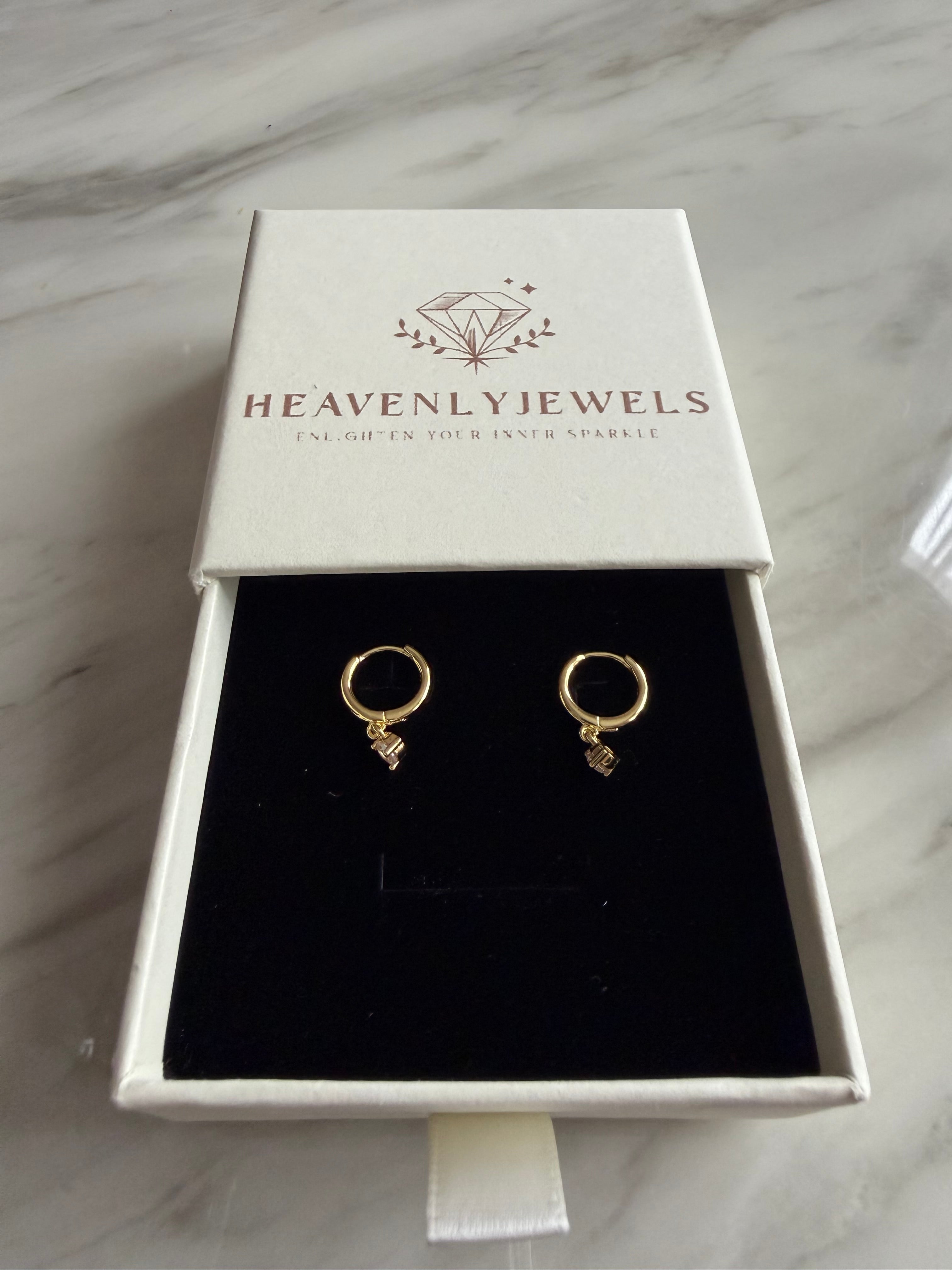 24k CG Plated 925 Sterling Silver Filled Cubic Zircon Hoops