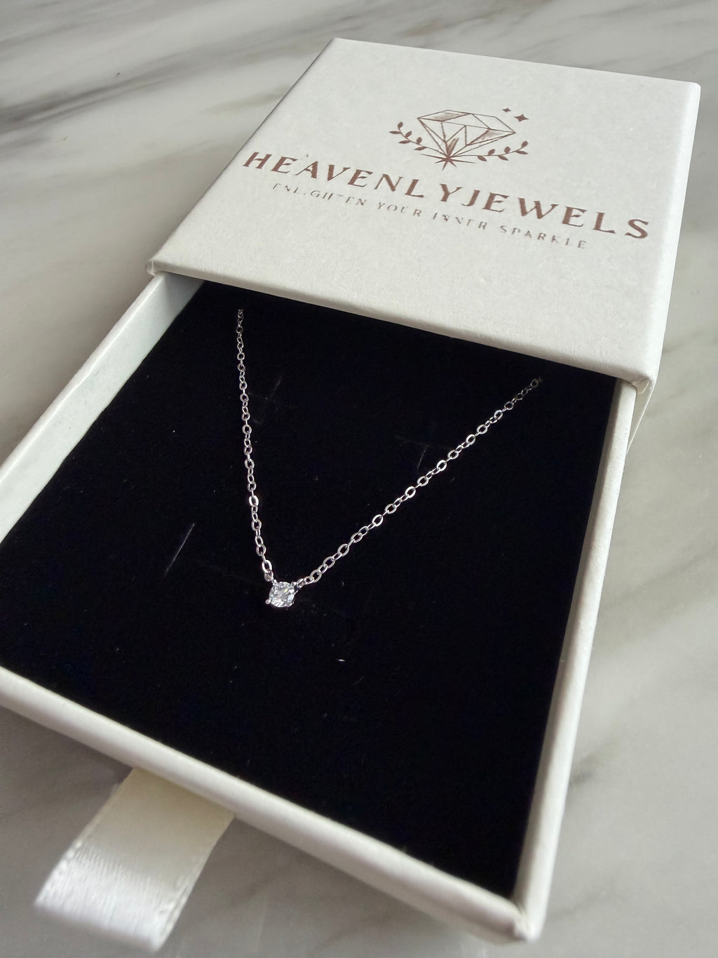 925 Sterling Silver Cubic Zircon Dainty Necklace