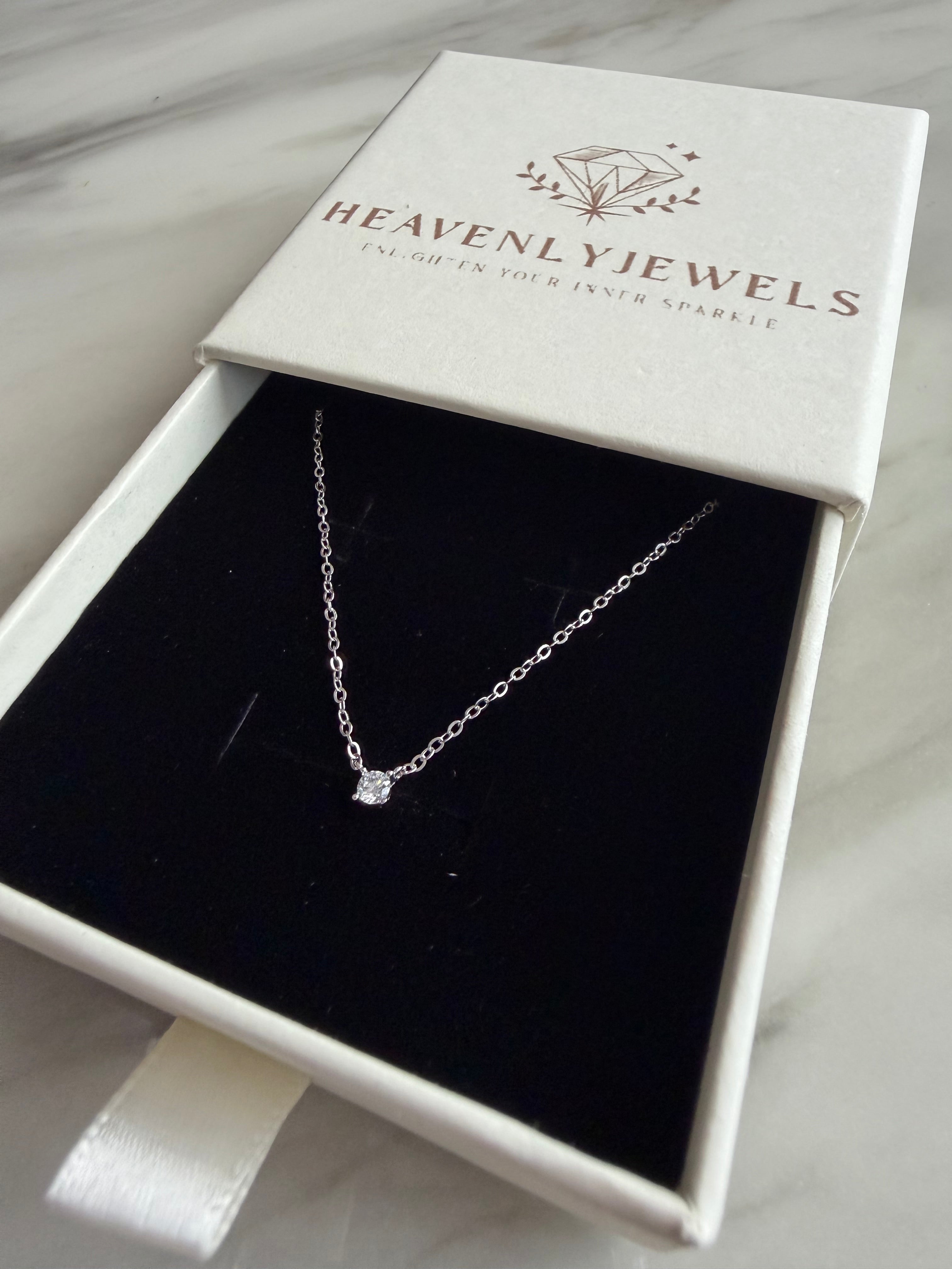925 Sterling Silver Cubic Zircon Dainty Necklace