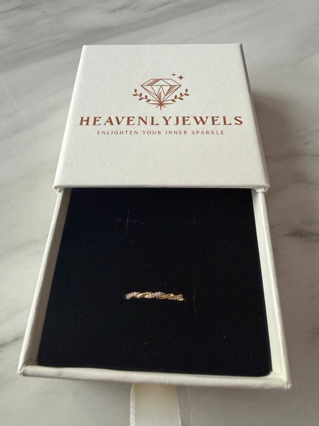 18k Gold Plated 925 Sterling Silver Dainty Cubic Zircon Wrapped Thin Ring