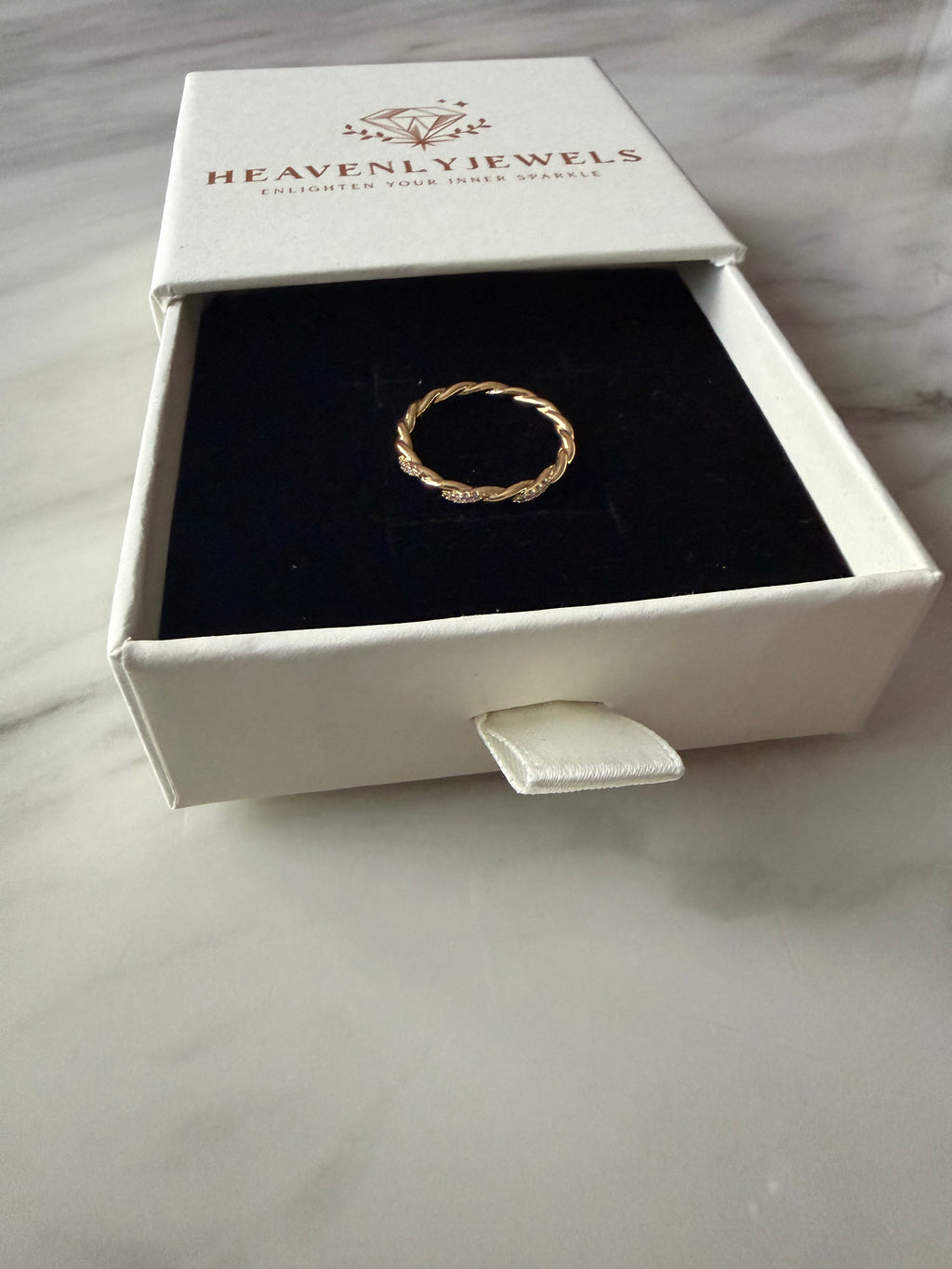 18k Gold Plated 925 Sterling Silver Dainty Cubic Zircon Wrapped Thin Ring