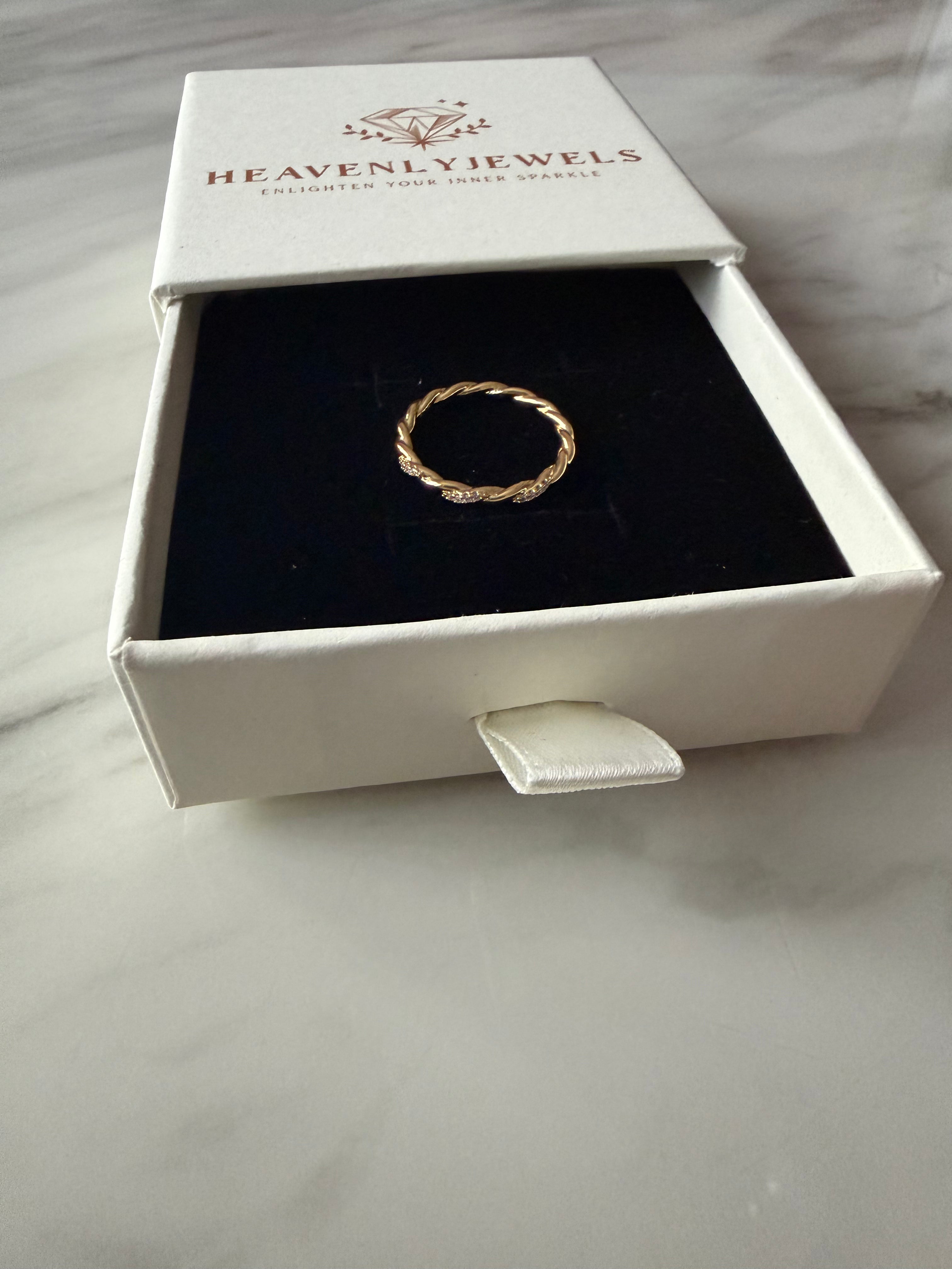 18k Gold Plated 925 Sterling Silver Dainty Cubic Zircon Wrapped Thin Ring