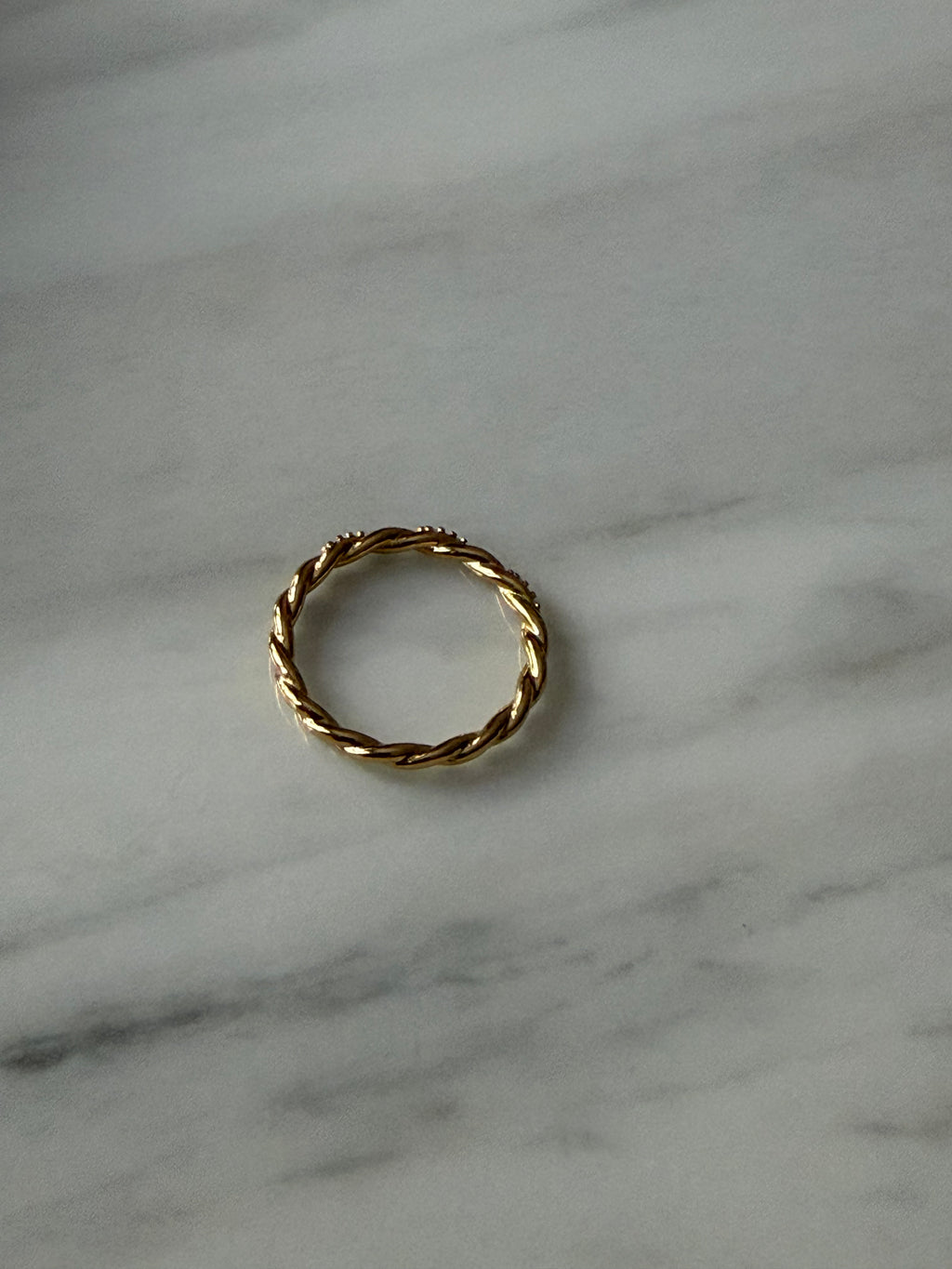 18k Gold Plated 925 Sterling Silver Dainty Cubic Zircon Wrapped Thin Ring