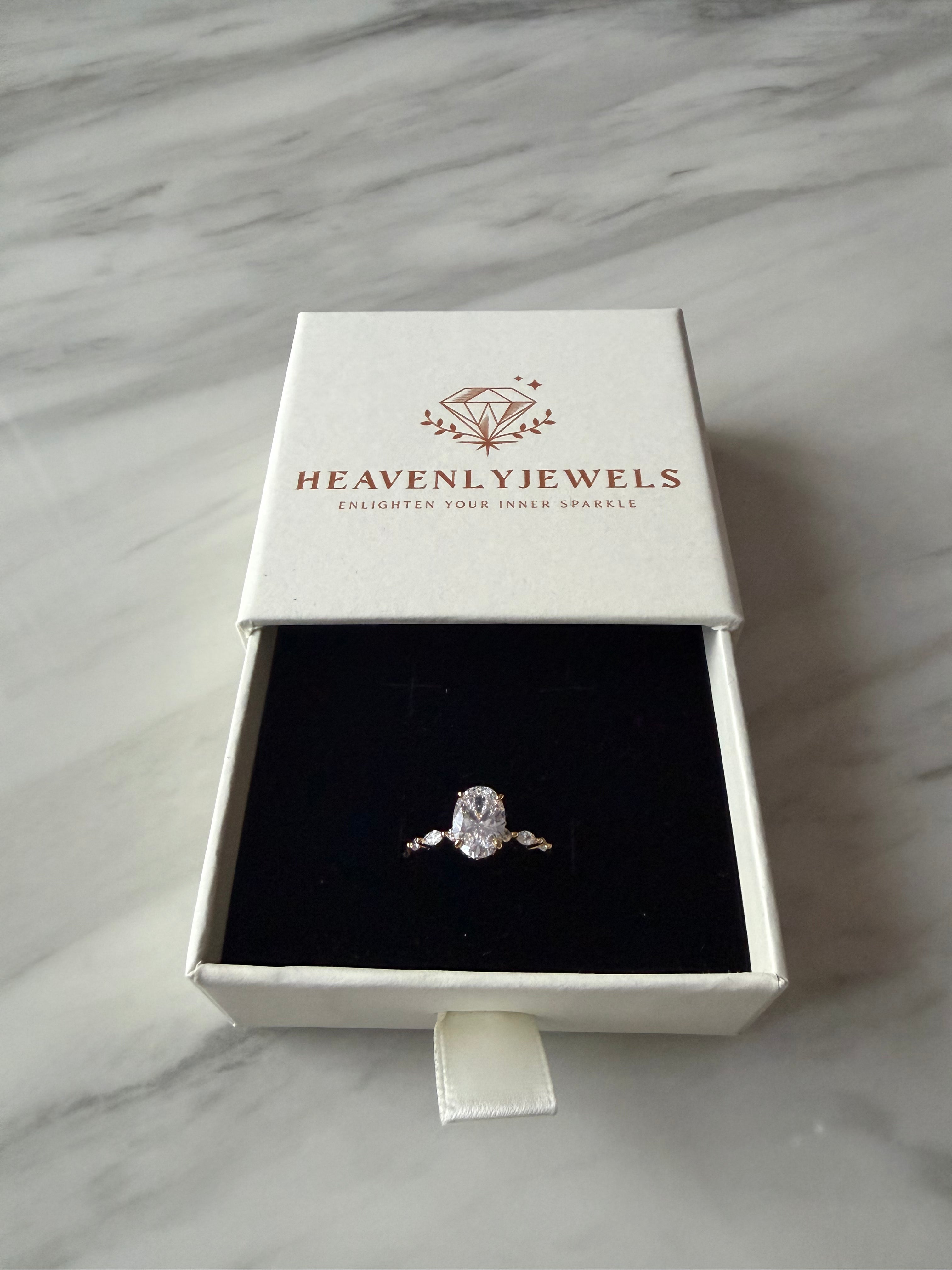 18k Gold Plated 925 Sterling Silver Filled Elliptical Cubic Zirconia Ring