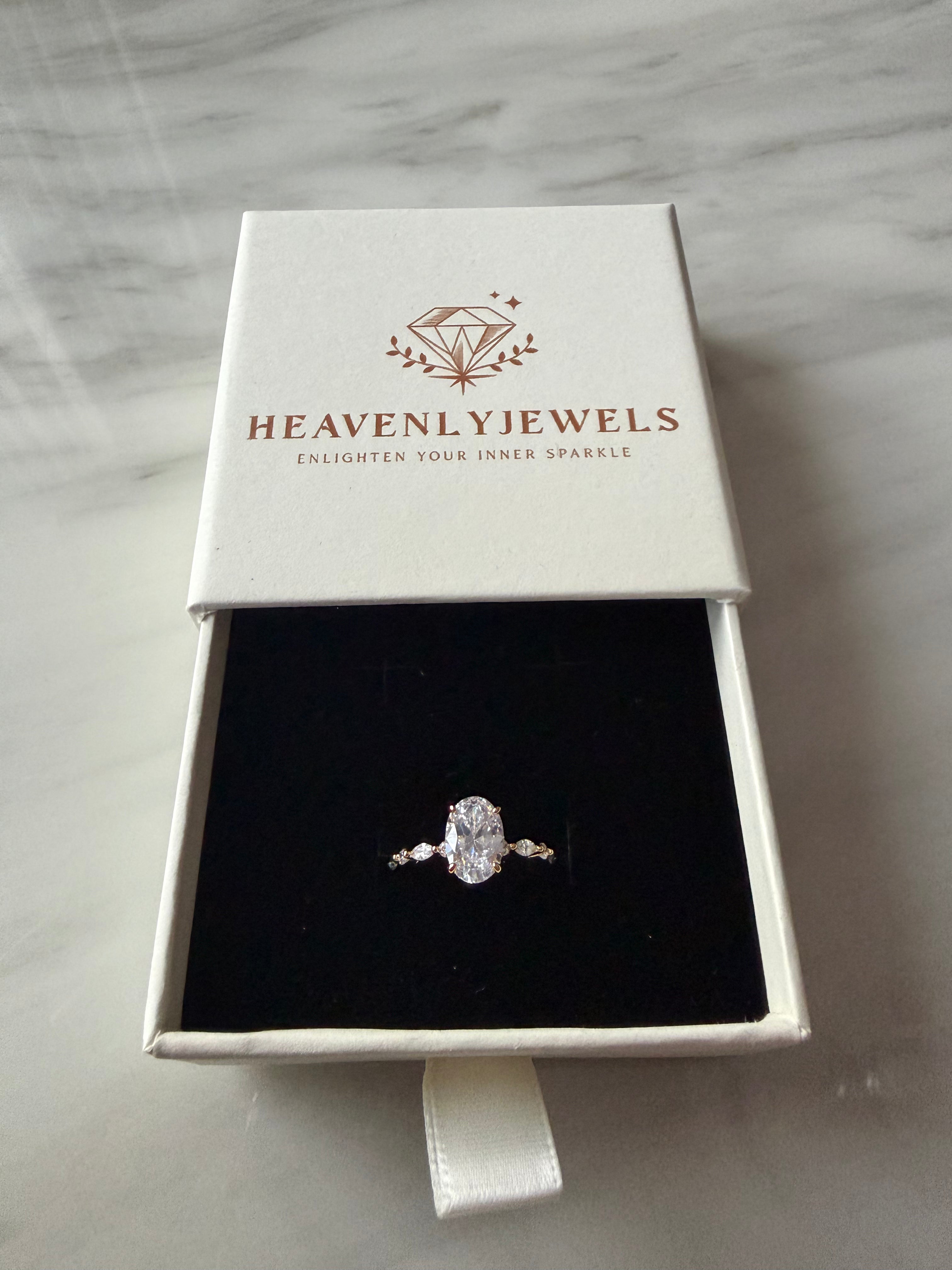 18k Gold Plated 925 Sterling Silver Filled Elliptical Cubic Zirconia Ring