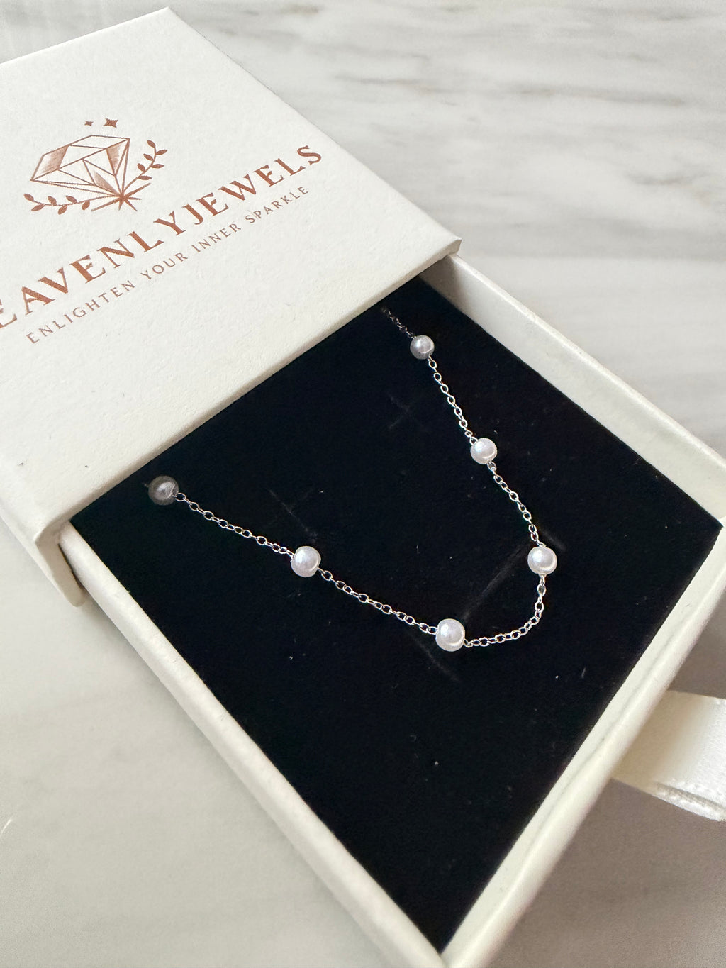 18k Gold Plated / 925 Sterling Silver Filled Dainty Thin Pearl Beaded Bracelet