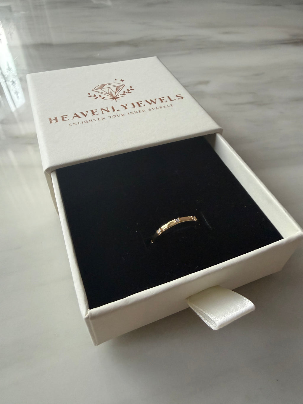 18k Gold Plated 925 Sterling Silver Filled Cubic Zircona Dainty Thin Ring