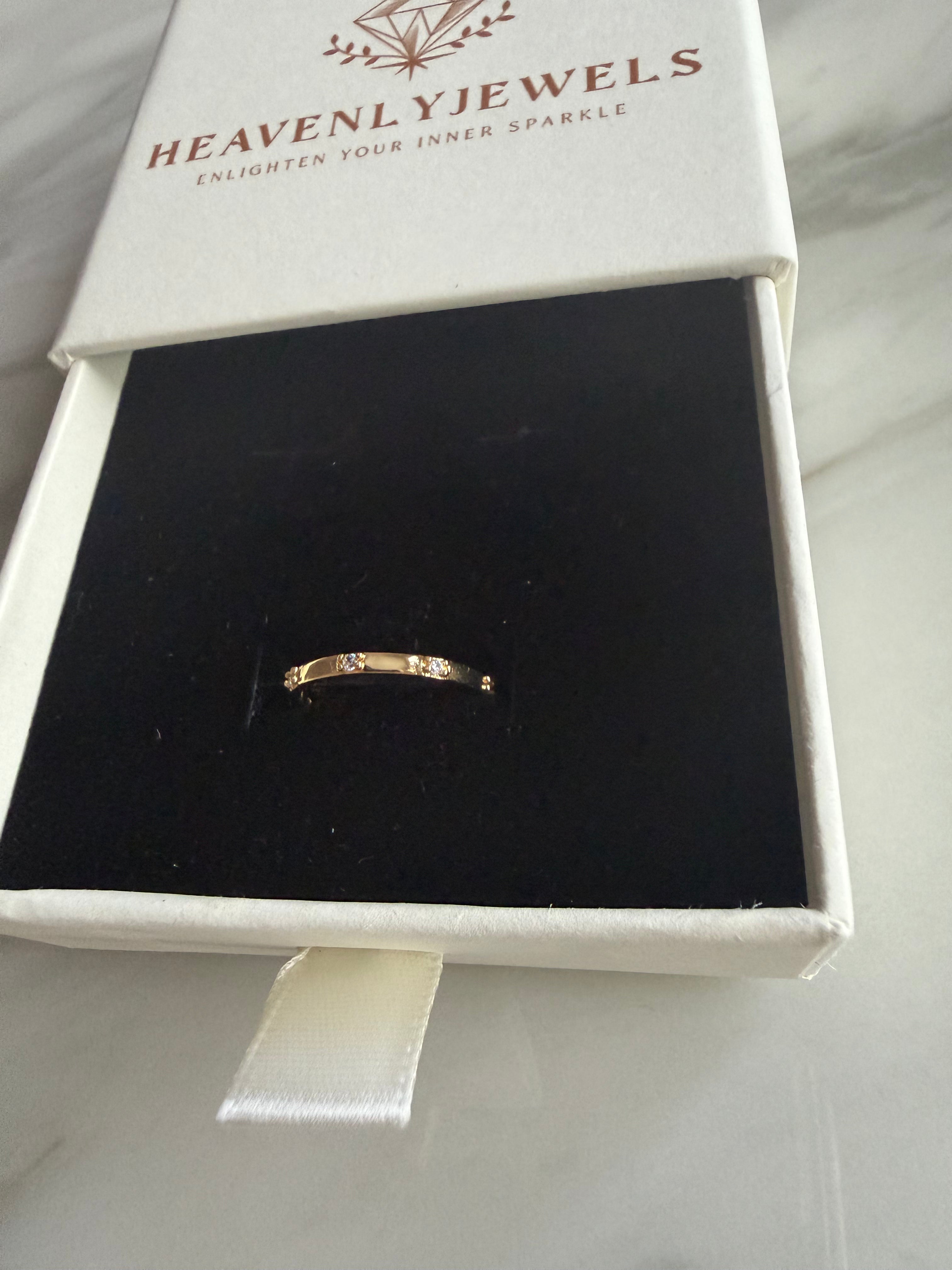 18k Gold Plated 925 Sterling Silver Filled Cubic Zircona Dainty Thin Ring