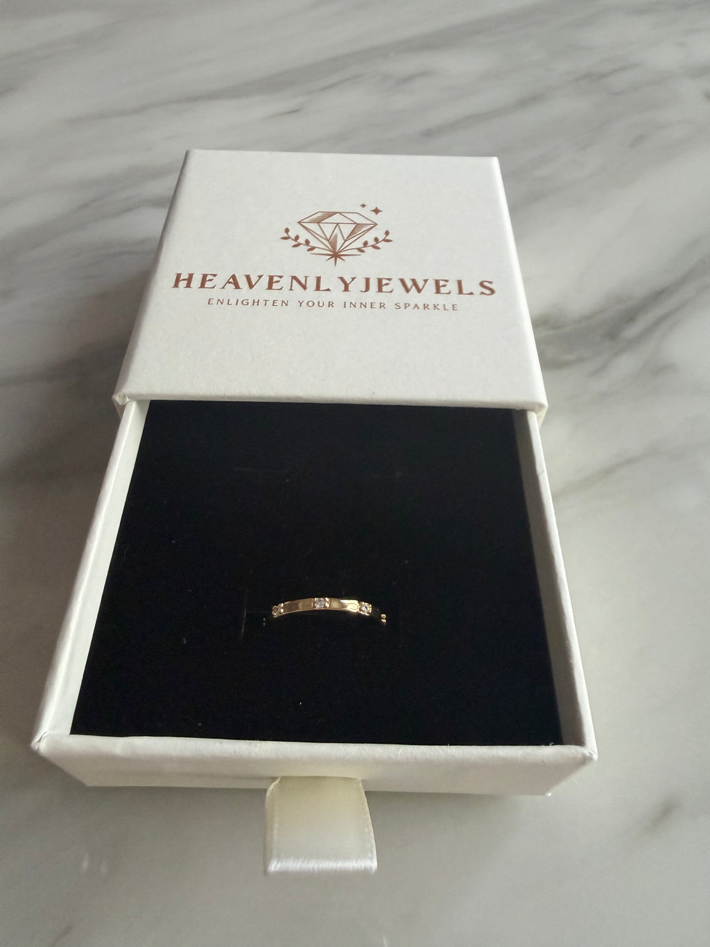 18k Gold Plated 925 Sterling Silver Filled Cubic Zircona Dainty Thin Ring