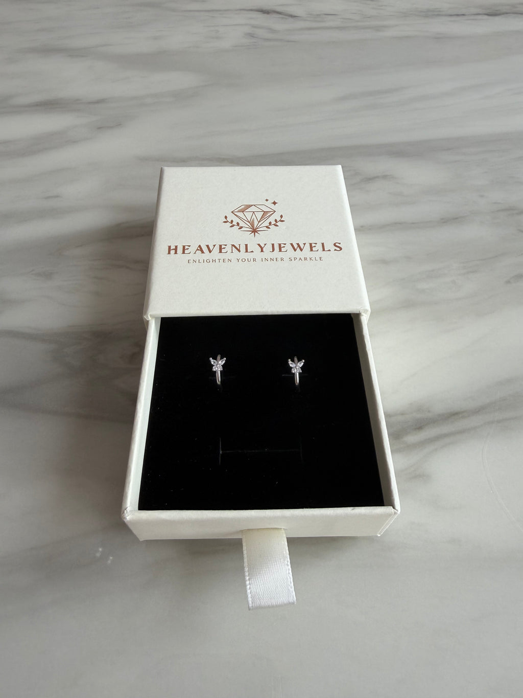 18k Gold Plated / 925 Sterling Silver Dainty Thin Butterfly Hoops