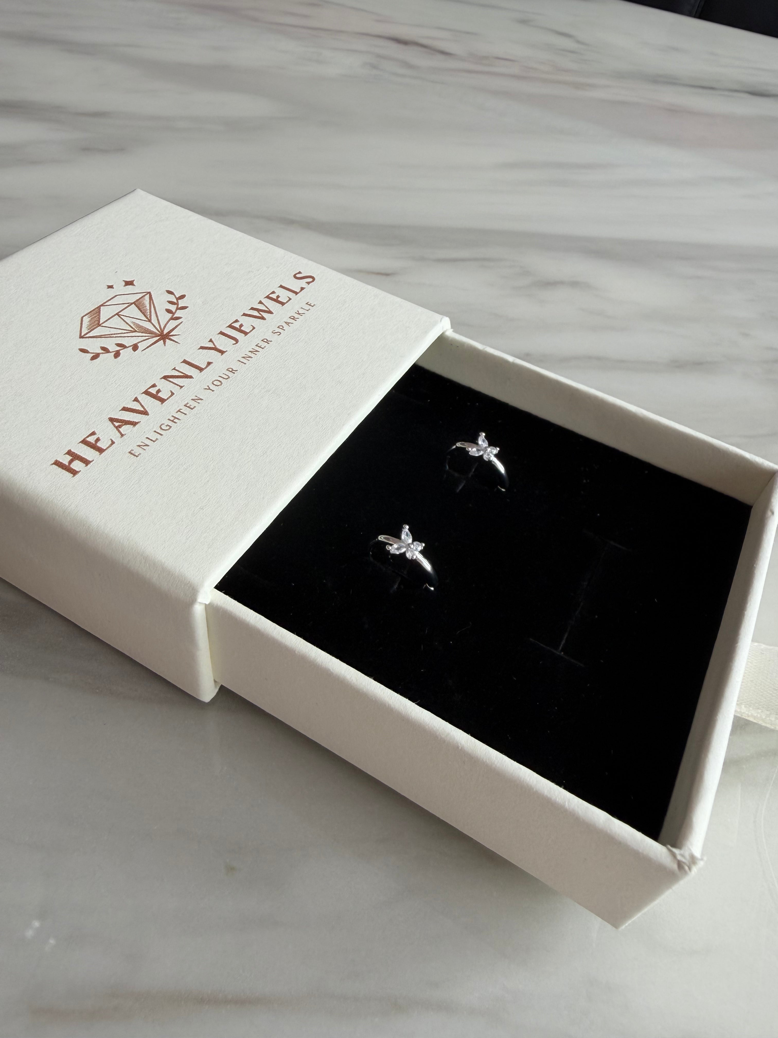 18k Gold Plated / 925 Sterling Silver Dainty Thin Butterfly Hoops