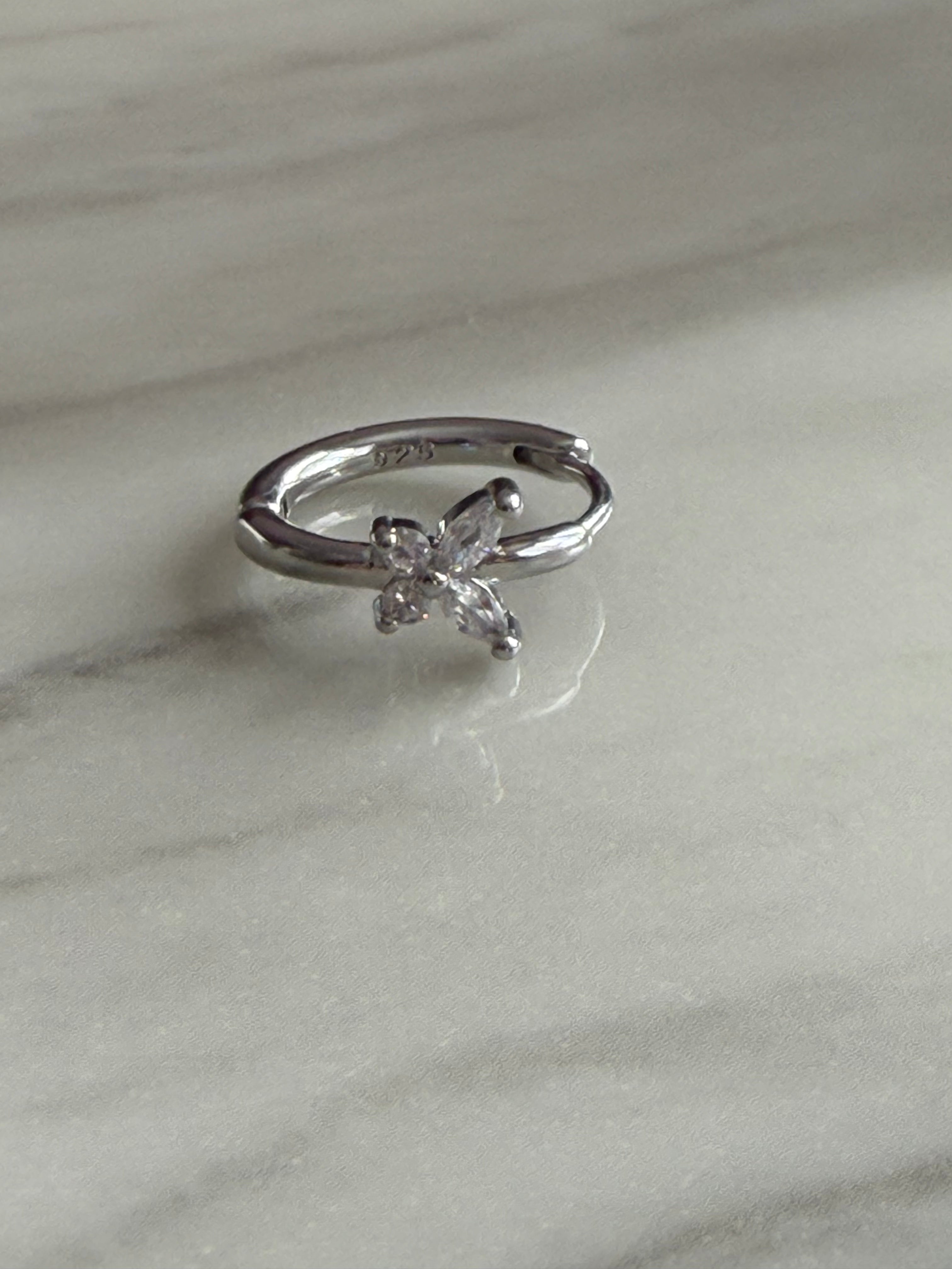 18k Gold Plated / 925 Sterling Silver Dainty Thin Butterfly Hoops
